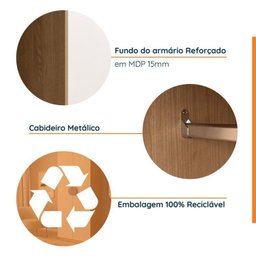 Guarda Roupa Modulado Joy 3 Peças com Cabideiro Gaveteiro e Sapateira CabeCasa MadeiraMadeira - 15