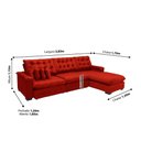 Ver imagem 2 de Sofá Berlin 3.85x1.70m com Chaise Super Pillow Top - Vermelho