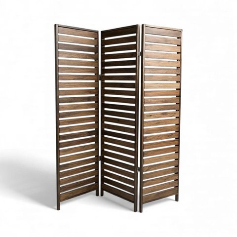 Biombo Versati 3 Folhas Rustic Yescasa Marrom/Nogueira