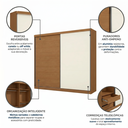 Ver imagem 6 de Guarda Roupa Casal 2 Portas de Correr 4 Gavetas Bigger 235x270cm cor Flex Canela e Off White