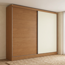 Ver imagem 1 de Guarda Roupa Casal 2 Portas de Correr 4 Gavetas Bigger 235x270cm cor Flex Canela e Off White