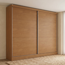 Ver imagem 2 de Guarda Roupa Casal 2 Portas de Correr 4 Gavetas Bigger 235x270cm cor Flex Canela e Off White