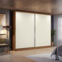 Ver imagem 7 de Guarda Roupa Casal 2 Portas de Correr 4 Gavetas Bigger 235x270cm cor Flex Canela e Off White