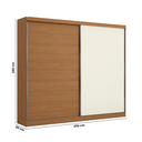 Ver imagem 4 de Guarda Roupa Casal 2 Portas de Correr 4 Gavetas Bigger 235x270cm cor Flex Canela e Off White