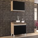 Ver imagem 6 de Armário Califórnia e Balcão para Cooktop Flórida Castanho/preto - Lumil