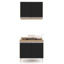 Ver imagem 2 de Armário Califórnia e Balcão para Cooktop Flórida Castanho/preto - Lumil