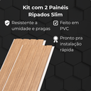 Ver imagem 6 de Kit 2 Placa Painel Ripado Slim Pvc 20x3m Decorativo