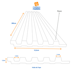 Painel Ripado em Barra 285x109cm (3,10m²) MDF Ruffino - 8