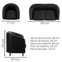 Ver imagem 3 de Kit Poltrona e Namoradeira Aura Pes Madeira Courino Tcs 724 Moll