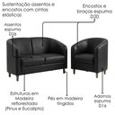 Ver imagem 5 de Kit Poltrona e Namoradeira Aura Pes Madeira Courino Tcs 724 Moll
