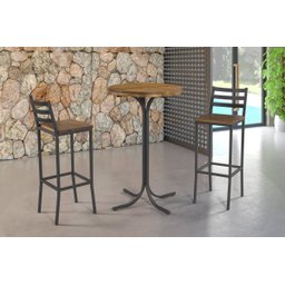 Banqueta Alta Estilo Industrial Italia - Aço e Madeira - 5