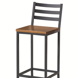 Banqueta Alta Estilo Industrial Italia - Aço e Madeira - 4