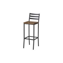 Banqueta Alta Estilo Industrial Italia - Aço e Madeira - 1