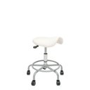 Ver imagem 1 de Cadeira Mocho Sela 62cm Estética Dentista Cromado Branco sem Encosto Popmov Sela Cromada Cinza