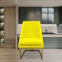 Ver imagem 5 de Cadeira para Sala de Jantar Ana Base de Ferro Suede Amarelo - D'classe Decor