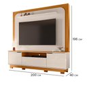 Ver imagem 5 de Home Theater Nilo 10 Pés 2 Portas de Giro e 1 Gaveta Telescópica Acabamento Chanfrado Cinamomo e