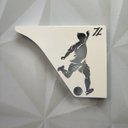 Ver imagem 6 de Par Mão Francesa Moderna 20cm Jogador Futebol Aço Branco Prateleira Zarg