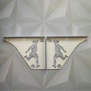 Ver imagem 4 de Par Mão Francesa Moderna 20cm Jogador Futebol Aço Branco Prateleira Zarg