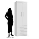 Ver imagem 5 de Guarda Roupa Modulado 2 Portas 3 Gavetas Star Poliman Móveis