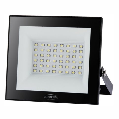 Refletor Led Play 50w Alumínio Preto Bivolt 6500k Luz Branca
