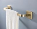 Ver imagem 5 de Toalheiro de Rosto Dourado Fosco Quadrado Barra 30cm em Aço Inox