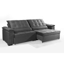 Ver imagem 3 de Sofá Retrátil e Reclinável Renew 2.50m Estilo Estofados - França Velusoft Cor "cinza"