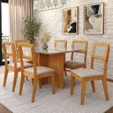 Ver imagem 2 de Kit Mesa de Jantar Classic 120 com 6 Cadeiras Bella Boucle