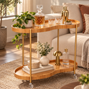 Ver imagem 5 de Carrinho Bar Orgânico Cinamomo Industrial Dourado Gourmet