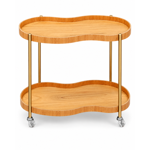 Carrinho Bar Orgânico Cinamomo Industrial Dourado Gourmet