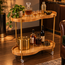 Ver imagem 4 de Carrinho Bar Orgânico Cinamomo Industrial Dourado Gourmet