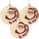 Ver imagem 1 de Kit 3 Bola de Natal Árvore de Natal Papai Noel Enfeite 75mm