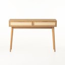 Ver imagem 2 de Aparador Alia 2 Gavetas 100% MDF Pés de Madeira 120 cm X 34 cm Tauari/Dourado