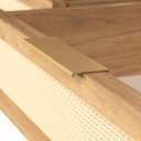 Ver imagem 7 de Aparador Alia 2 Gavetas 100% MDF Pés de Madeira 120 cm X 34 cm Tauari/Dourado