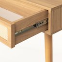 Ver imagem 5 de Aparador Alia 2 Gavetas 100% MDF Pés de Madeira 120 cm X 34 cm Tauari/Dourado