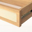 Ver imagem 6 de Aparador Alia 2 Gavetas 100% MDF Pés de Madeira 120 cm X 34 cm Tauari/Dourado