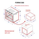 Ver imagem 3 de Forno Elétrico de Embutir 60 Litros Fogatti Black E60