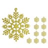 Flocos de Neve Dourado 10 Pendentes Grande C/ Glitter Decoração Enfeite Árvore Natal - 4