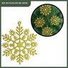 Flocos de Neve Dourado 10 Pendentes Grande C/ Glitter Decoração Enfeite Árvore Natal - 5
