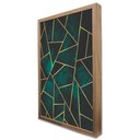 Ver imagem 3 de Quadro Decorativo Caixa Geométrico Mosaico Verde Tacolado Moldura Caixa 3cm Madeira sem Vidro 80 X 1