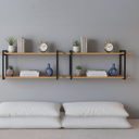 Ver imagem 1 de Kit 2 Prateleira Dupla Estante Mdf 30x100cm Tipo Industrial