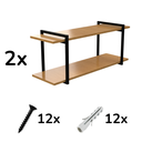 Ver imagem 4 de Kit 2 Prateleira Dupla Estante Mdf 30x100cm Tipo Industrial