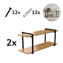 Ver imagem 3 de Kit 2 Prateleira Dupla Estante Mdf 30x100cm Tipo Industrial