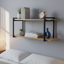 Ver imagem 2 de Kit 2 Prateleira Dupla Estante Mdf 30x100cm Tipo Industrial