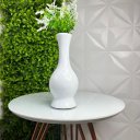 Ver imagem 2 de Vaso branco alto de cerâmica trabalhado com planta