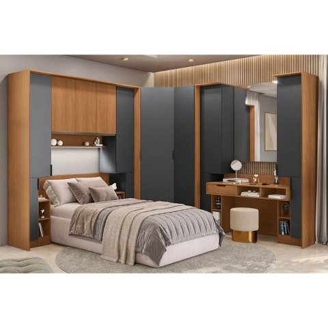 Quarto Modulado Solteiro Liga 13PEÇAS QM30 Graf Kappesberg