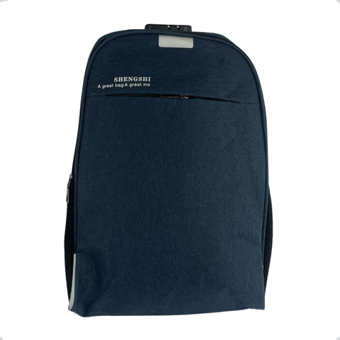 Mochila Urban Pro Anti Furto para Notebook C/saída Cabo Usb Fone Ouvido Azul