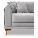 Ver imagem 4 de Sofá Living 3 Lugares Bouclê 2.20m Pés em Madeira Bz Home:bouclê/cinza