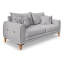 Ver imagem 5 de Sofá Living 3 Lugares Bouclê 2.20m Pés em Madeira Bz Home:bouclê/cinza