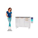 Ver imagem 5 de Gabinete de Cozinha Modulado Balcão Diamante Smart 3 Portas e 1 Gaveta c/ Tampo 105cm Branco -
