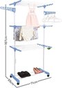 Ver imagem 2 de Varal de Chão para Roupas 3 Andares Dobrável 4 Rodas